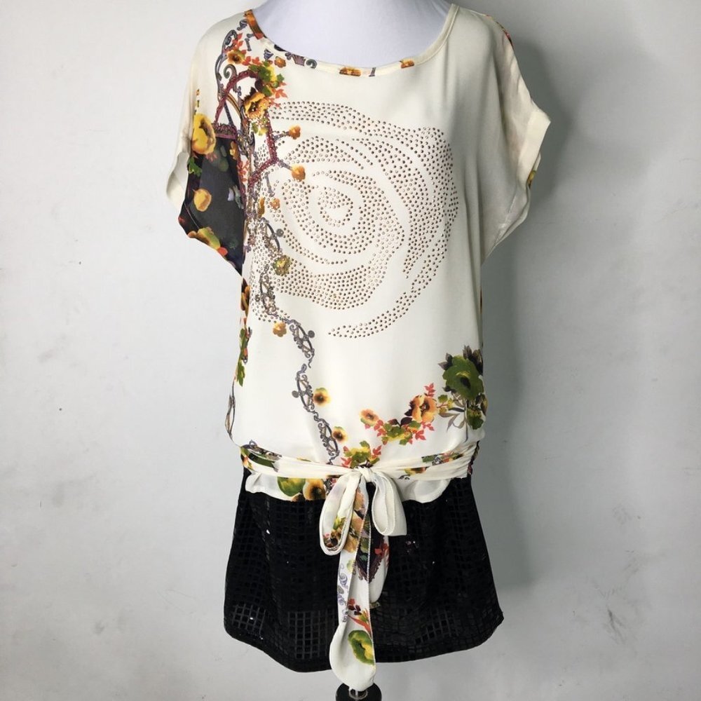 Vinatge Anna Sui Y2K Mini Floral Dress Size Small